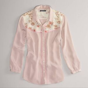 AEO Floral Chiffon Poet Blouse